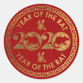 Adesivo Redondo Feliz ano novo do Rato - 2020