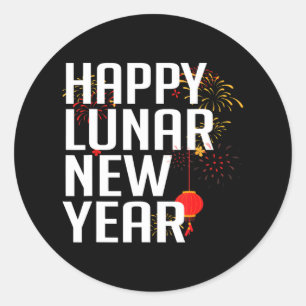 Adesivo Redondo Feliz Ano Novo Lunar