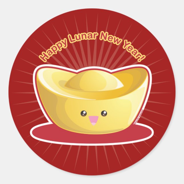 Adesivo Redondo Feliz Ano Novo Lunar!