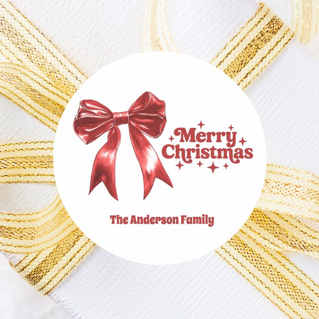 Adesivo Redondo Feliz arco vermelho de Natal (Criador carregado)