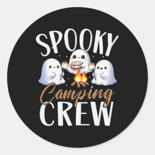 Adesivo Redondo Feliz Ataque Spooky Tripulante Halloween Campfire 