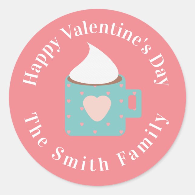 Adesivo Redondo Feliz Aterro do Dia dos Namorados Chocolate (Frente)