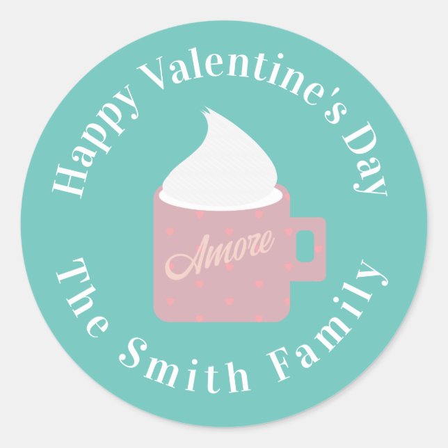 Adesivo Redondo Feliz Aterro do Dia dos Namorados Chocolate (Frente)