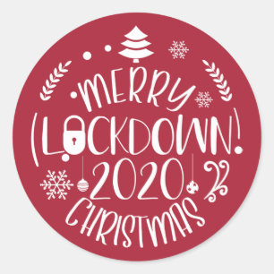 Adesivo Redondo Feliz bloqueada Natal 2020