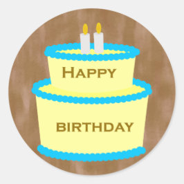 Adesivo Redondo Feliz Bolo de Bolo de Aniversário