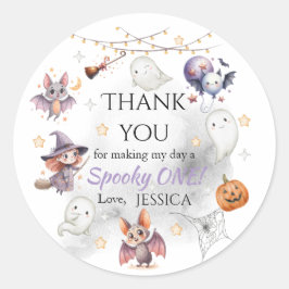 Adesivo Redondo Feliz Boo Halloween Obrigado Sticker - Fantasma Bo