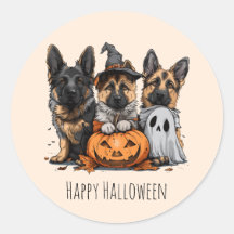 Feliz Cachorros German shepherd de Halloween