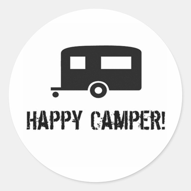 Adesivo Redondo Feliz Camper! (Frente)