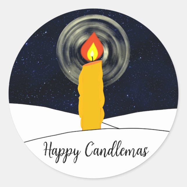 Adesivo Redondo Feliz Candlemas (Frente)