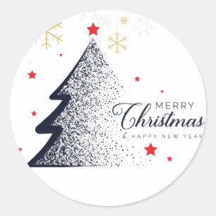 Adesivo Redondo Feliz Cartão de Natal