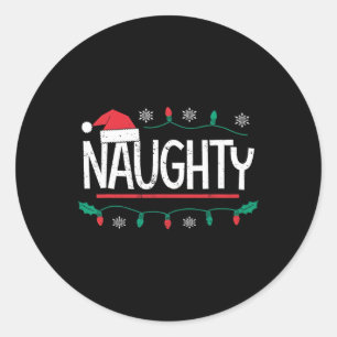 Adesivo Redondo Feliz Casal de Natal Engraçado