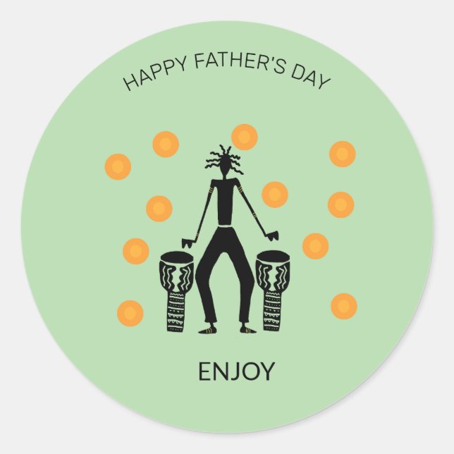 Adesivo Redondo Feliz celebração da silhueta de Dias de os pais (Frente)