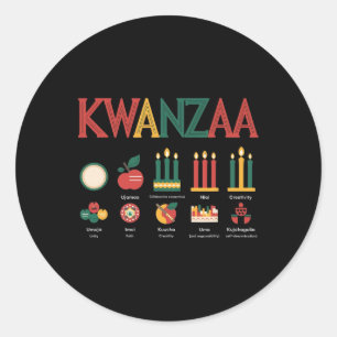 Adesivo Redondo Feliz Celebração de Kwanzaa
