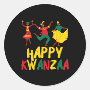 Adesivo Redondo Feliz Celebração Kwanzaa Sete Princípios Africanos