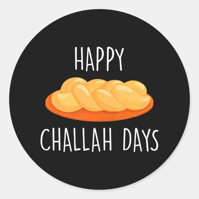 Adesivo Redondo Feliz Challah Days Hanukkah (Frente)