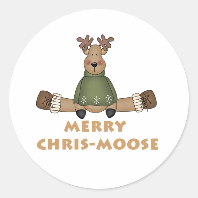 Adesivo Redondo Feliz Chris-Moose (Frente)