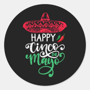 Adesivo Redondo Feliz Cinco De Mayo Aniversário Para Mim 5 De Mayo