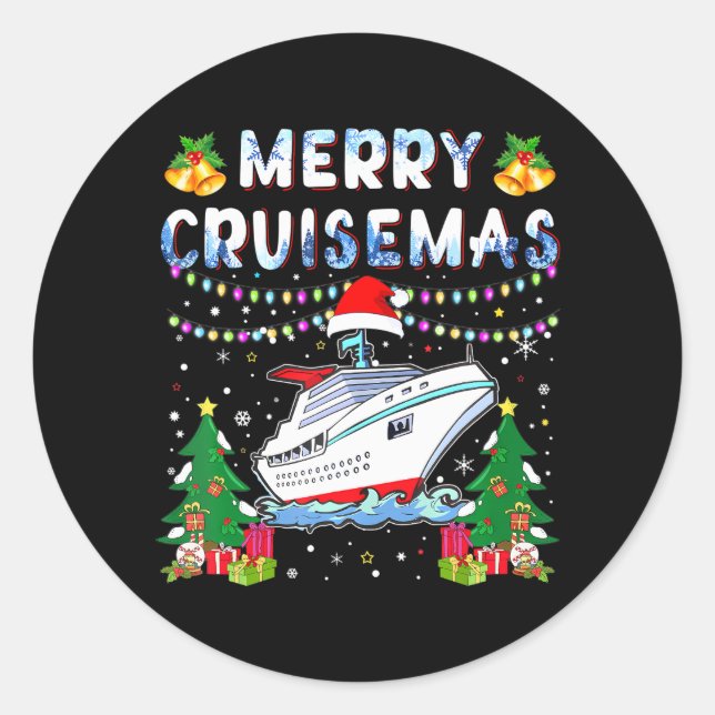 Adesivo Redondo Feliz Cruisemas Family Cruise Natal 2023 (Frente)