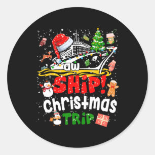 Adesivo Redondo Feliz Cruisemas Funny Cruise Ship Family Natal