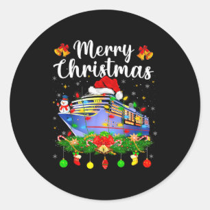 Adesivo Redondo Feliz Cruisemas Iluminação de Natal Santa Cruzeiro