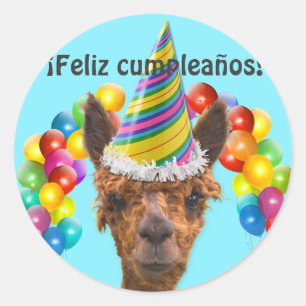 Adesivo Redondo Feliz Cumpleanos Sticker