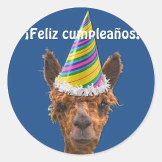 Adesivo Redondo Feliz Cumpleanos Sticker