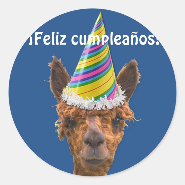 Adesivo Redondo Feliz Cumpleanos Sticker (Frente)