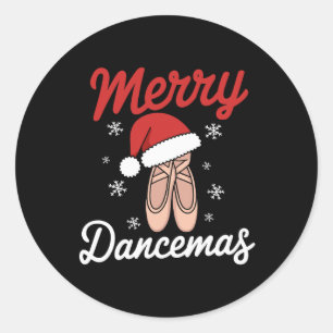 Adesivo Redondo Feliz Dancemas Byllet Dancer Professor Natal Dan