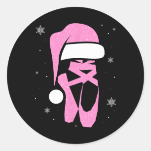 Adesivo Redondo Feliz Dancemas Santa Hat Engraçado Natal Mulher de