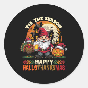 Adesivo Redondo Feliz de Ação de Graças de Feliz Hallothanksmas