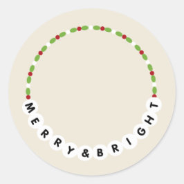 Adesivo Redondo Feliz De Bracelete E Natal Brilhante