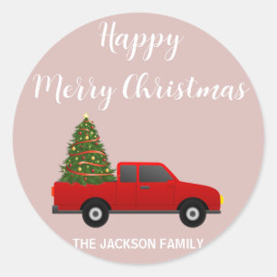 Adesivo Redondo feliz de natal e príncipe brilhante