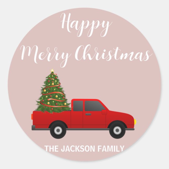 Adesivo Redondo feliz de natal e príncipe brilhante (Frente)