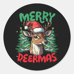 Adesivo Redondo Feliz Deermas Engraçado Pato de Natal