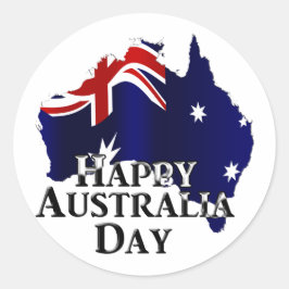 Adesivo Redondo Feliz Dia da Austrália