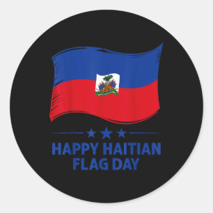 Adesivo Redondo Feliz Dia da Bandeira Haitiana Camiseta Legal Band