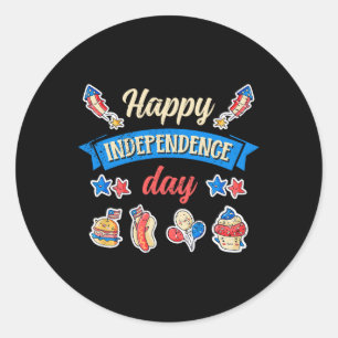 Adesivo Redondo Feliz Dia da Independência - Independência 4 de ju