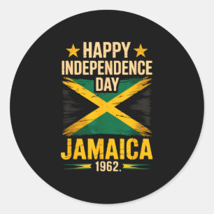 Adesivo Redondo Feliz dia da independência Jamaica 1962 celebração