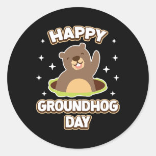 Adesivo Redondo Feliz Dia da Marmota 2025