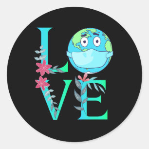 Adesivo Redondo Feliz dia da Terra 2021, presente adorável para c