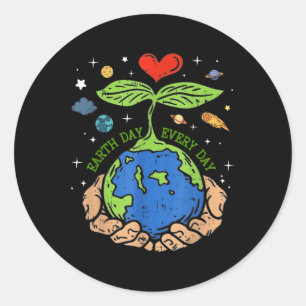 Adesivo Redondo Feliz Dia da Terra 2024 Salve nosso planeta Terra