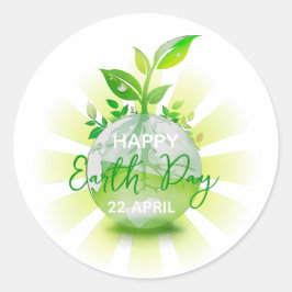 ADESIVO REDONDO FELIZ DIA DA TERRA 2026 SALVE O PLANETA