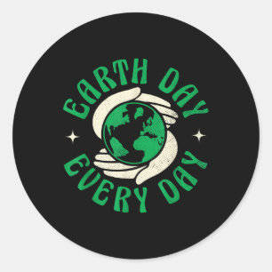 Adesivo Redondo Feliz Dia da Terra Camisa Cuta Dia da Terra 2025 H