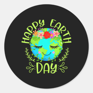 Adesivo Redondo Feliz Dia da Terra Camisa Cuta Dia da Terra 2025 H