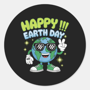 Adesivo Redondo Feliz Dia da Terra Camisa Dia da Terra 2025 Camisa