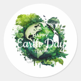 Adesivo Redondo Feliz dia da terra celebração 2026