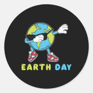 Adesivo Redondo Feliz Dia da Terra Engraçado Dia da Terra