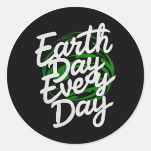 Adesivo Redondo Feliz Dia da Terra Engraçado Dia da Terra Crianças