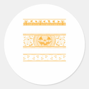 Adesivo Redondo Feliz Dia das Bruxas Feio ter Design Pumpkins