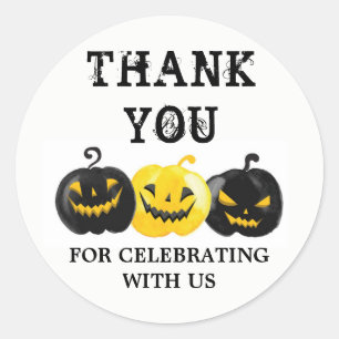 Adesivo Redondo Feliz Dia das Bruxas Obrigado pela tag